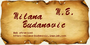 Milana Budanović vizit kartica